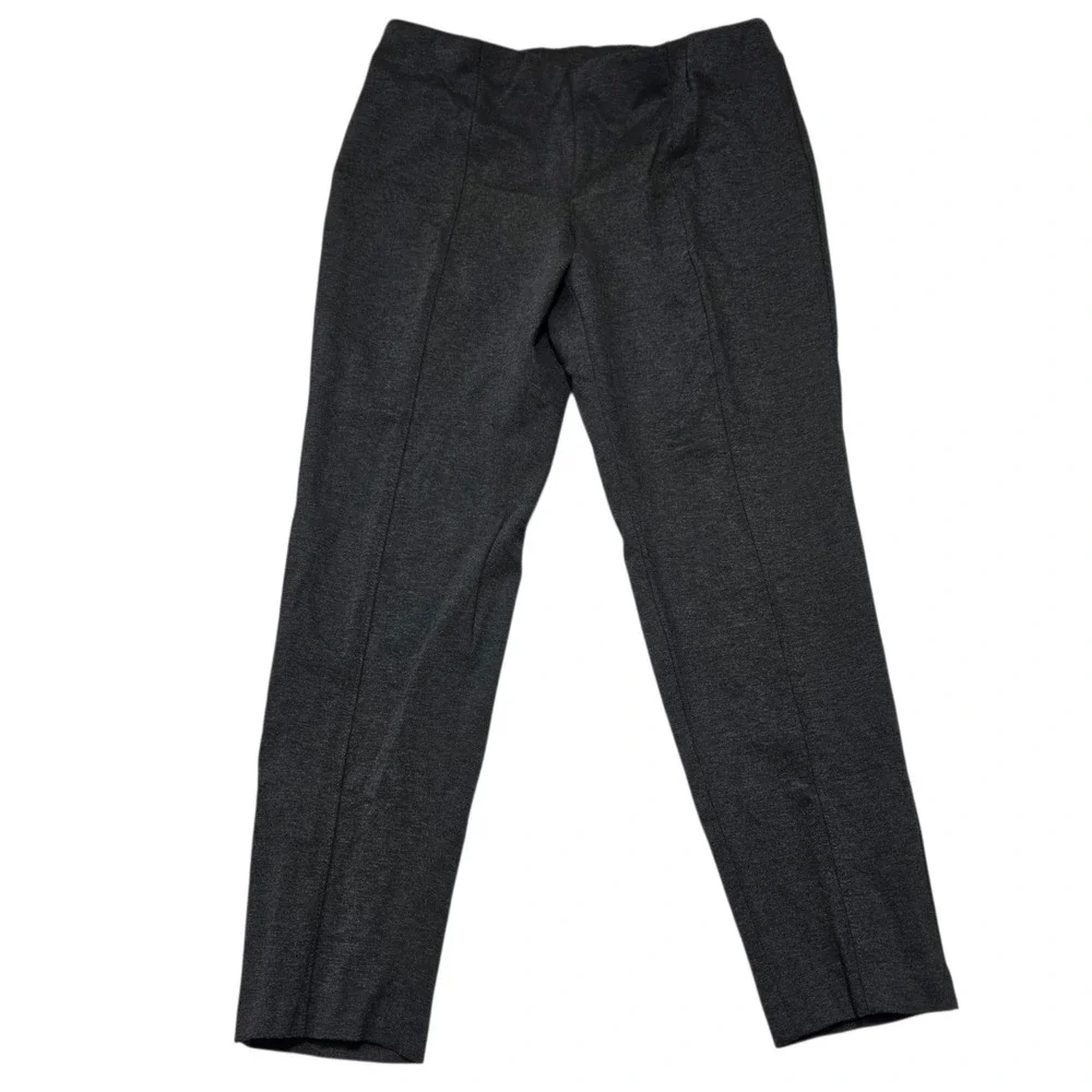 J.Jill‎ Slim Leg Stretch Pants Women XL Charcoal Gray Ponte Knit Pull On Career